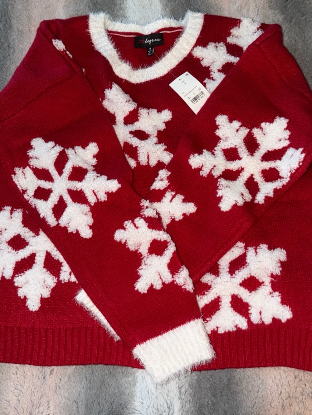 Red Snowflake Holiday Sweater by